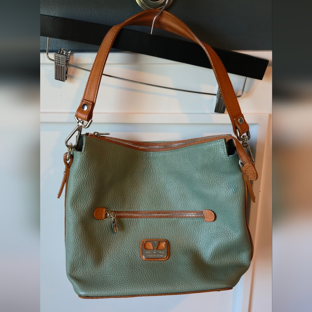 Valentina Sage and Caramel Shoulder Bag